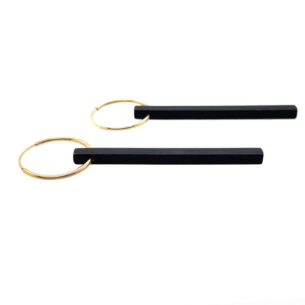 City Earrings in Black Silver and Gold