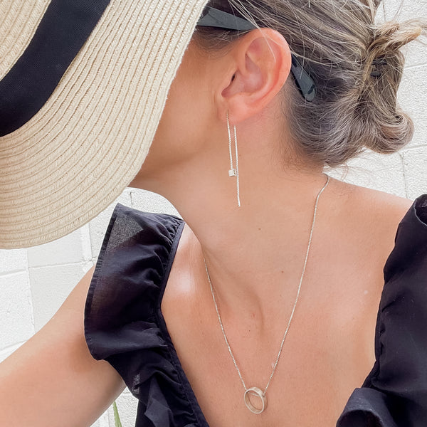 Cube Threader Earrings