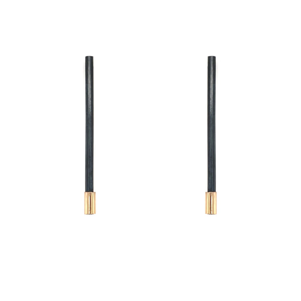 Long Serra Earrings in Gold and Black Silver