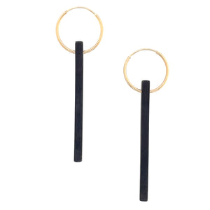 City Earrings in Black Silver and Gold