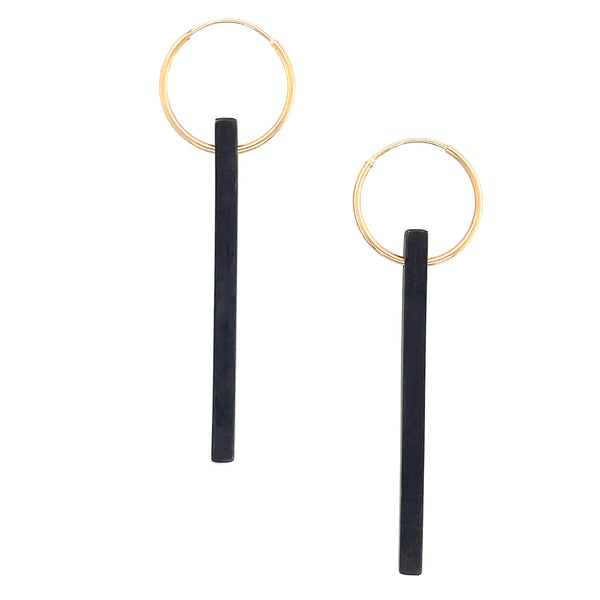 City Earrings in Black Silver and Gold