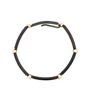 Connection Bracelet in Black Silver and Gold