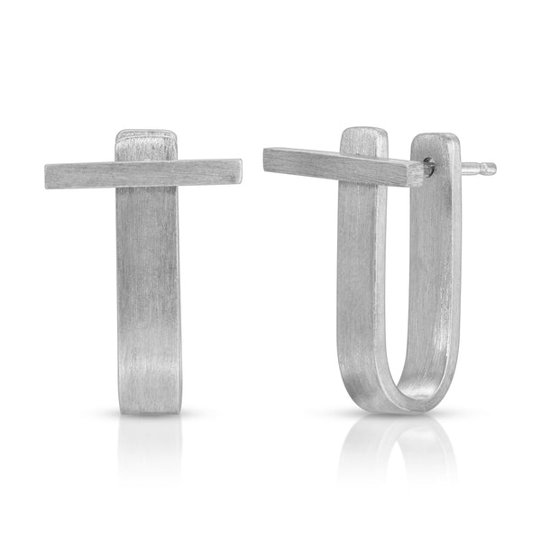 Tiny Bar Earrings with U Jacket