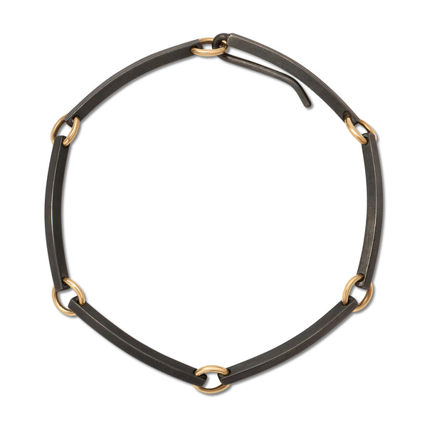Connection Bracelet in Black Silver and Gold